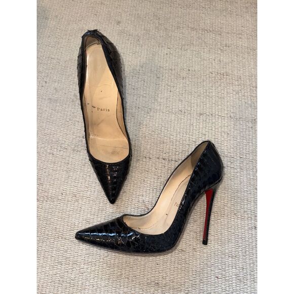 Christian Louboutin Black Python So Kate Heels Size 39 - Picture 3 of 4